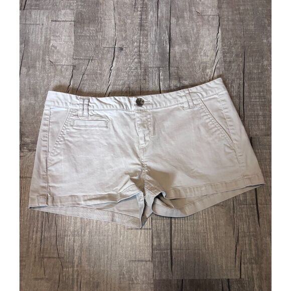 Express Women’s Khaki Chino Shorts Size 6 Beige Casual Summer Lightweight - Picture 1 of 3